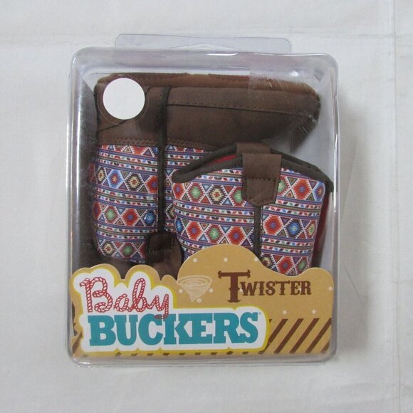 M&F Western Twister Baby Buckers Daniella Geometric Aztec Boots - Brown - Picture 2 of 7